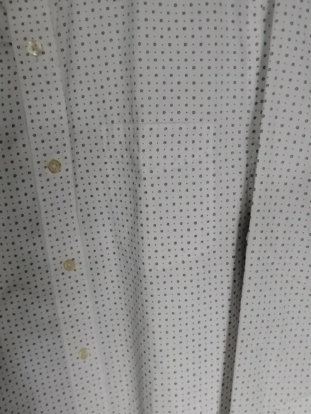 Banana Republic White Dress Shirt with Navy Micro-Dot Pattern